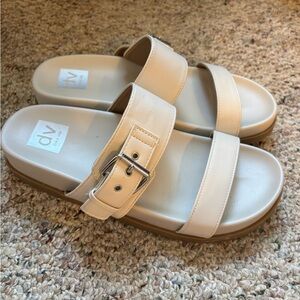 DV Ivory Aggey Slide Sandals with Buckle